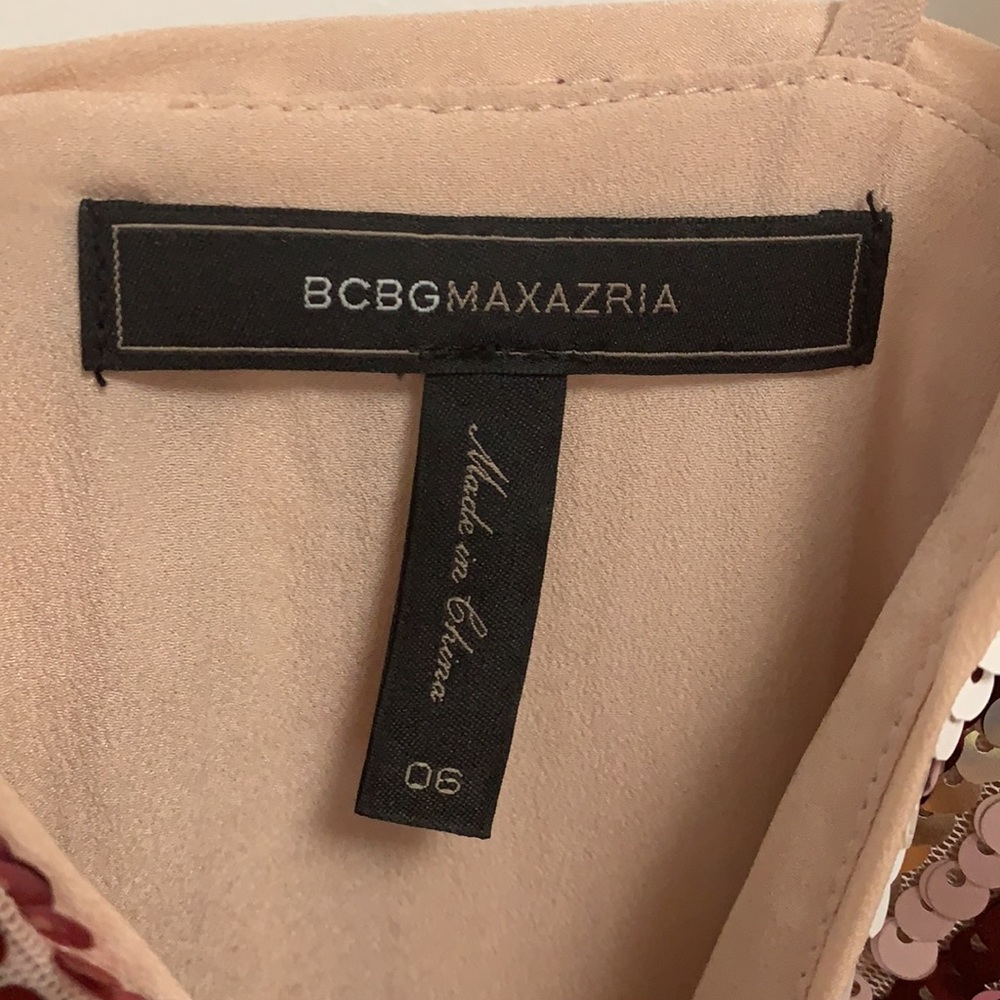 BCBG MAXAZARIA Multi Color Sequin Wrap Mini Dress - Picture 3 of 4